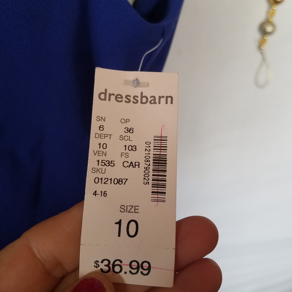 Dressbarn Blue Dress Size 10 - Picture 3 of 8